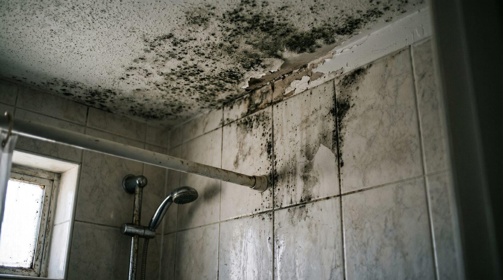 Close up of wall mold with visible colony edges and spreading hyphae