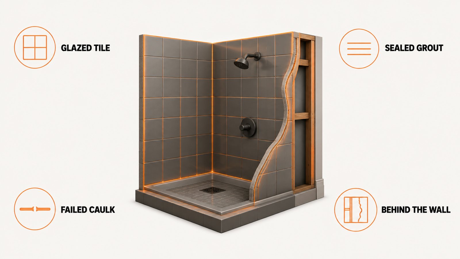 Which shower surfaces a spray cleaner can treat and which ones it cannot