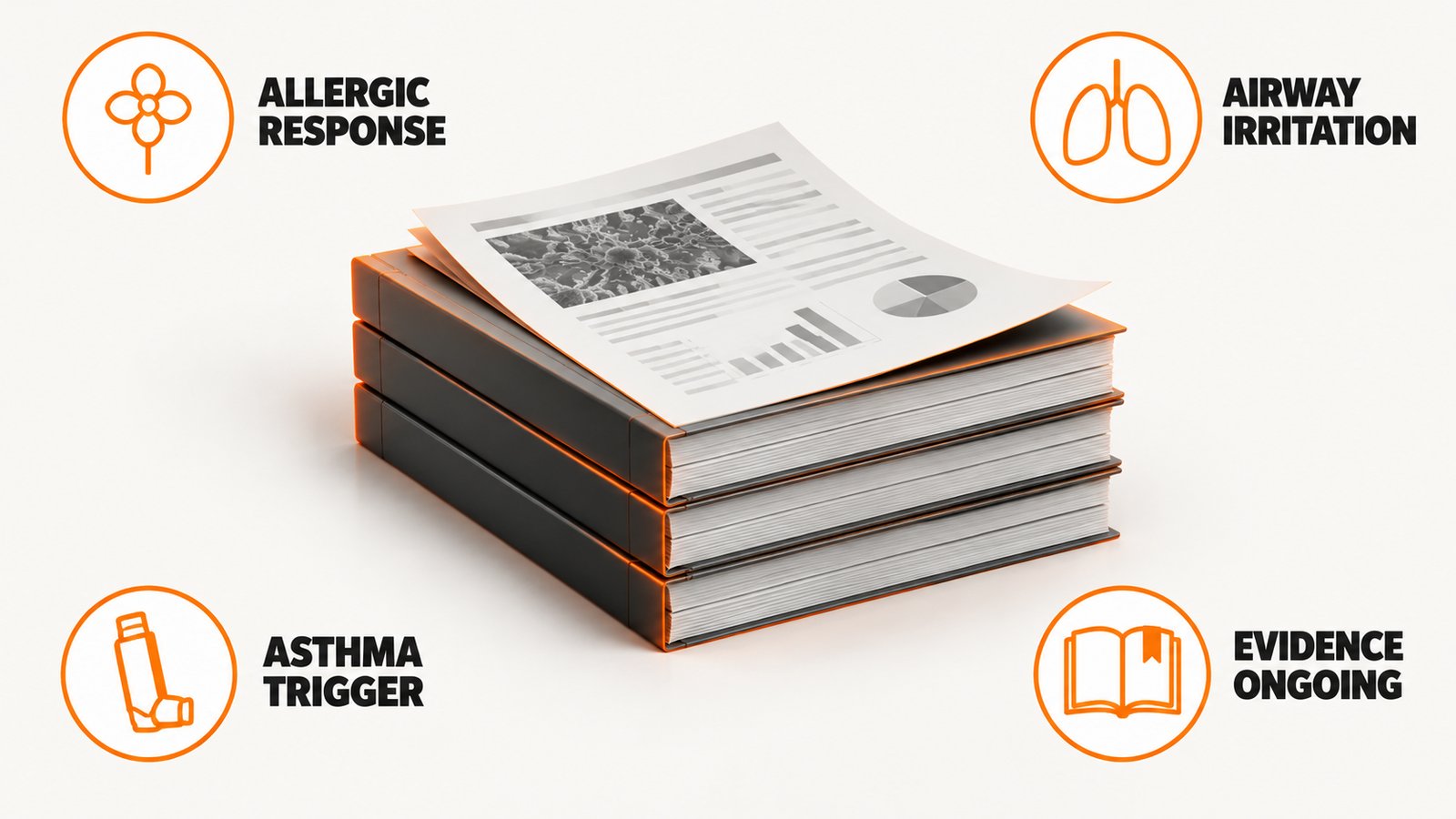 A stack of agency reports with one sheet lifted, representing published guidance on mold and health