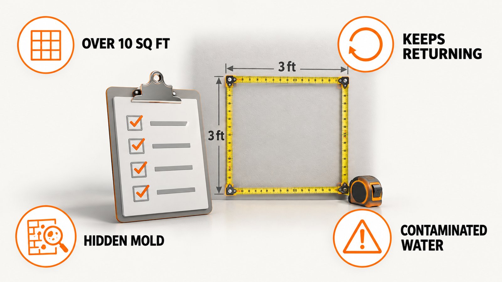 Decision checklist for a masonry specialist, a waterproofer and a mold professional
