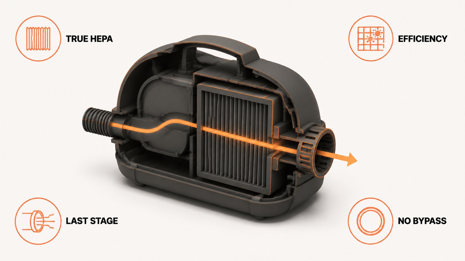 The four conditions a vacuum has to meet to be a true HEPA vacuum under federal regulation