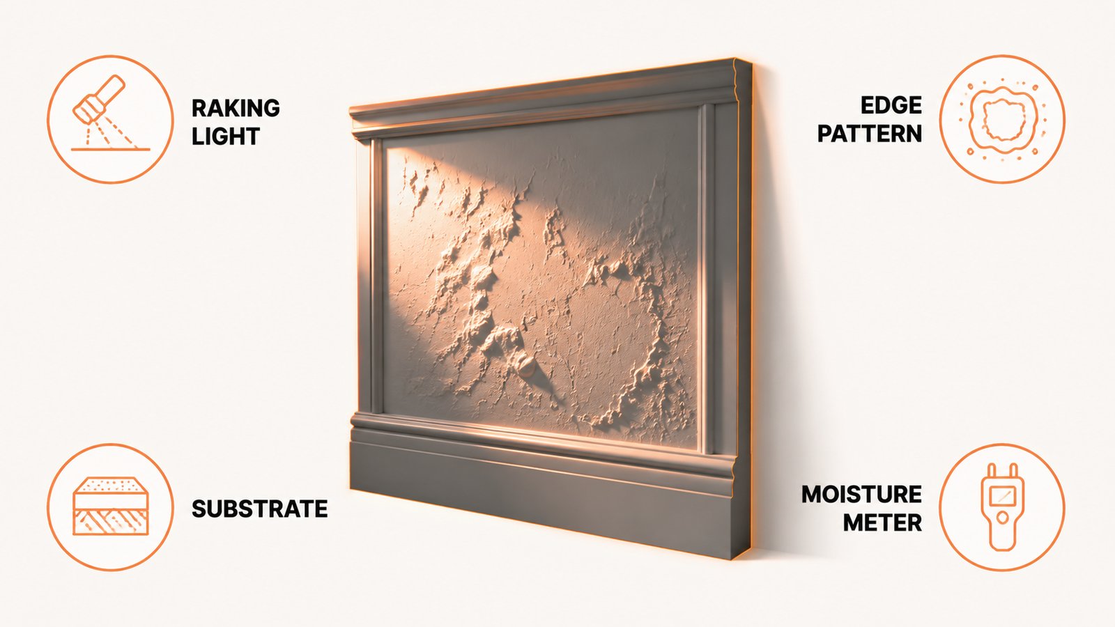 Four surface cues that carry real information: texture, edge, substrate and moisture