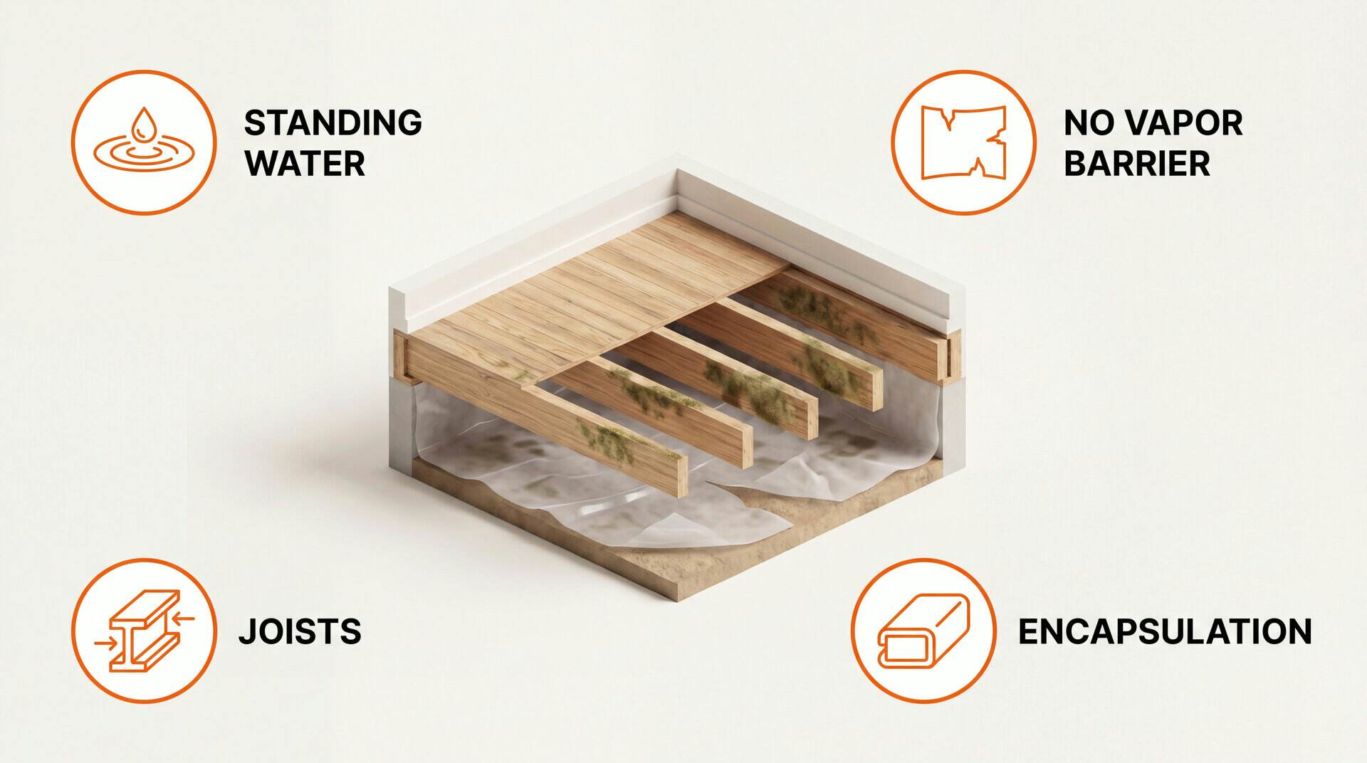Mold In Crawl Space: key zones