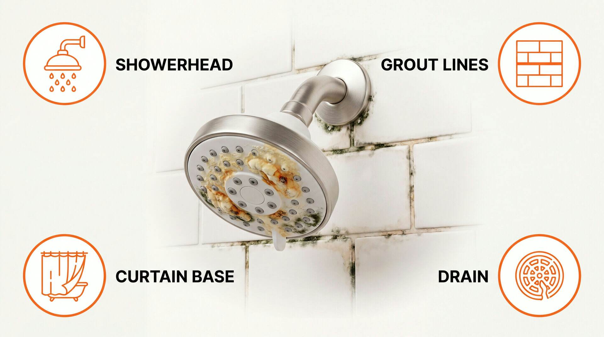 Mold In Shower: key zones