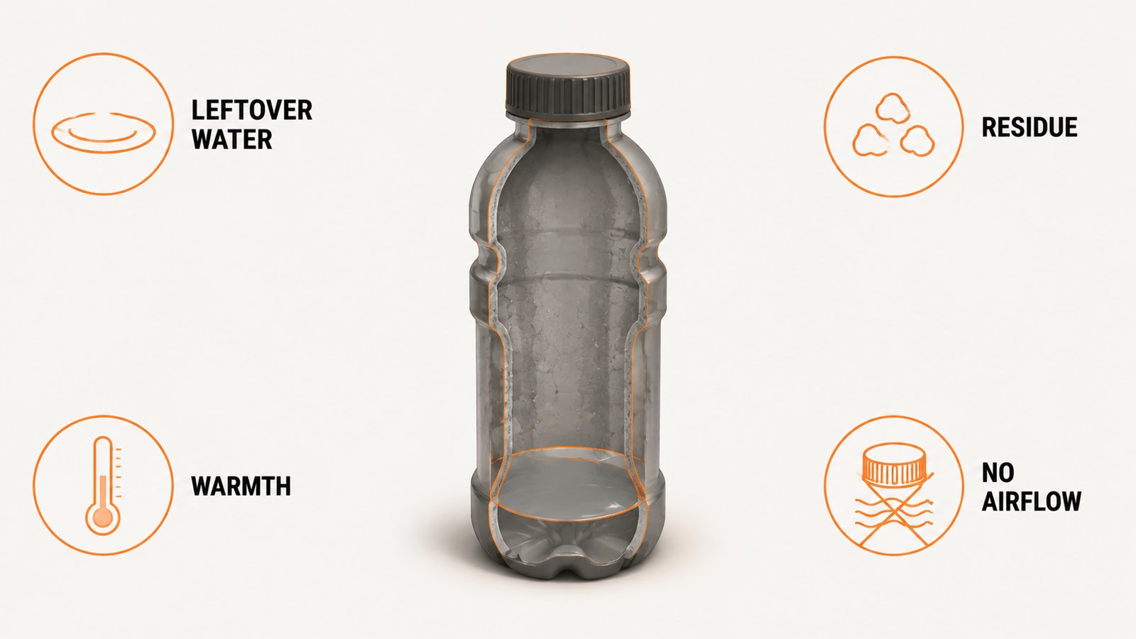 The four conditions inside a sealed drink bottle that let growth start