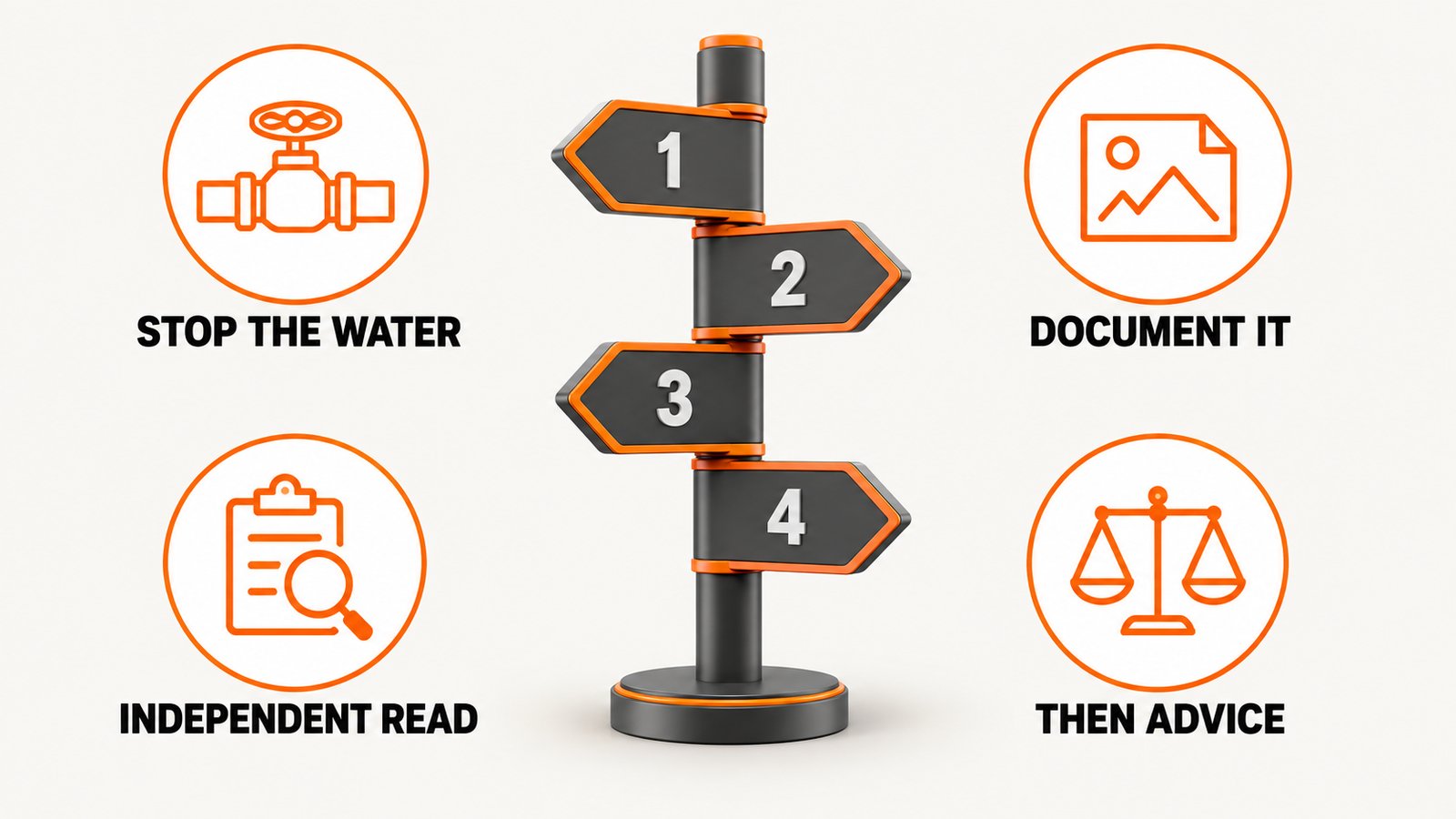 The order to call an inspector, a remediator, a physician and an attorney