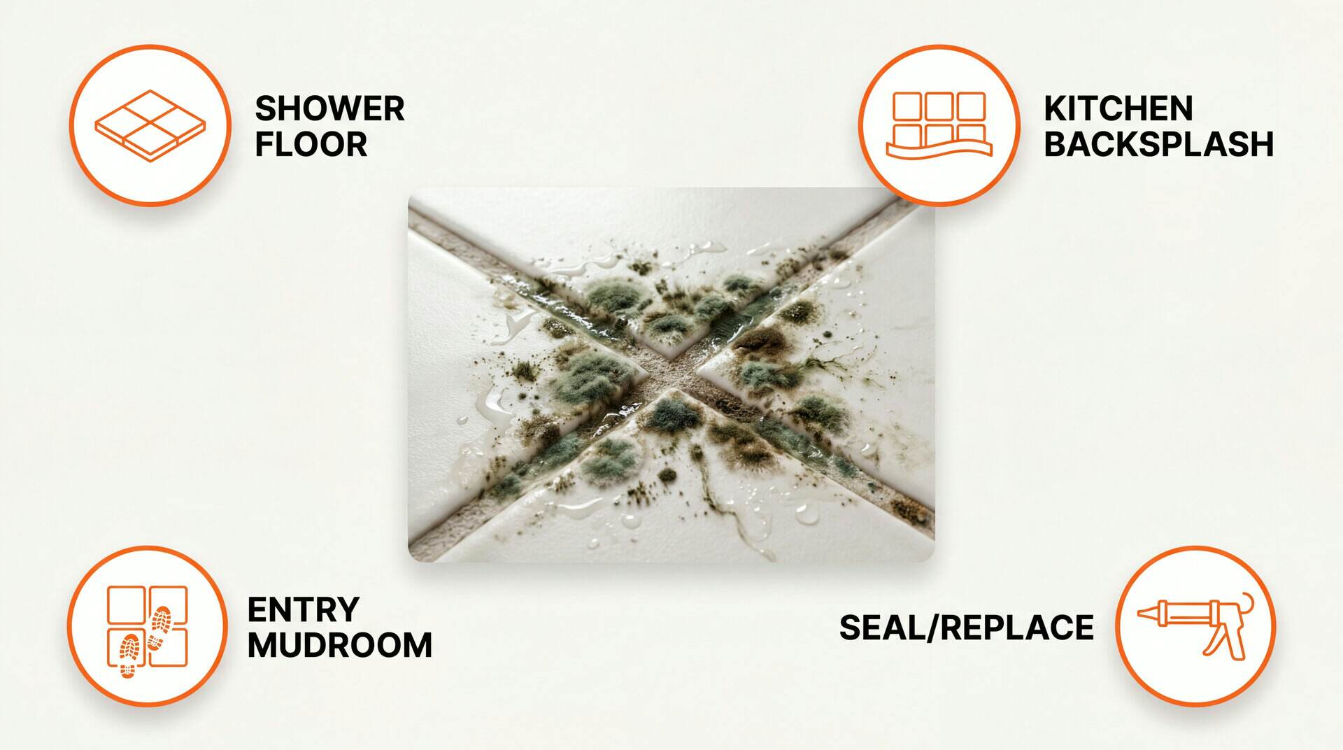 Mold On Grout: key zones