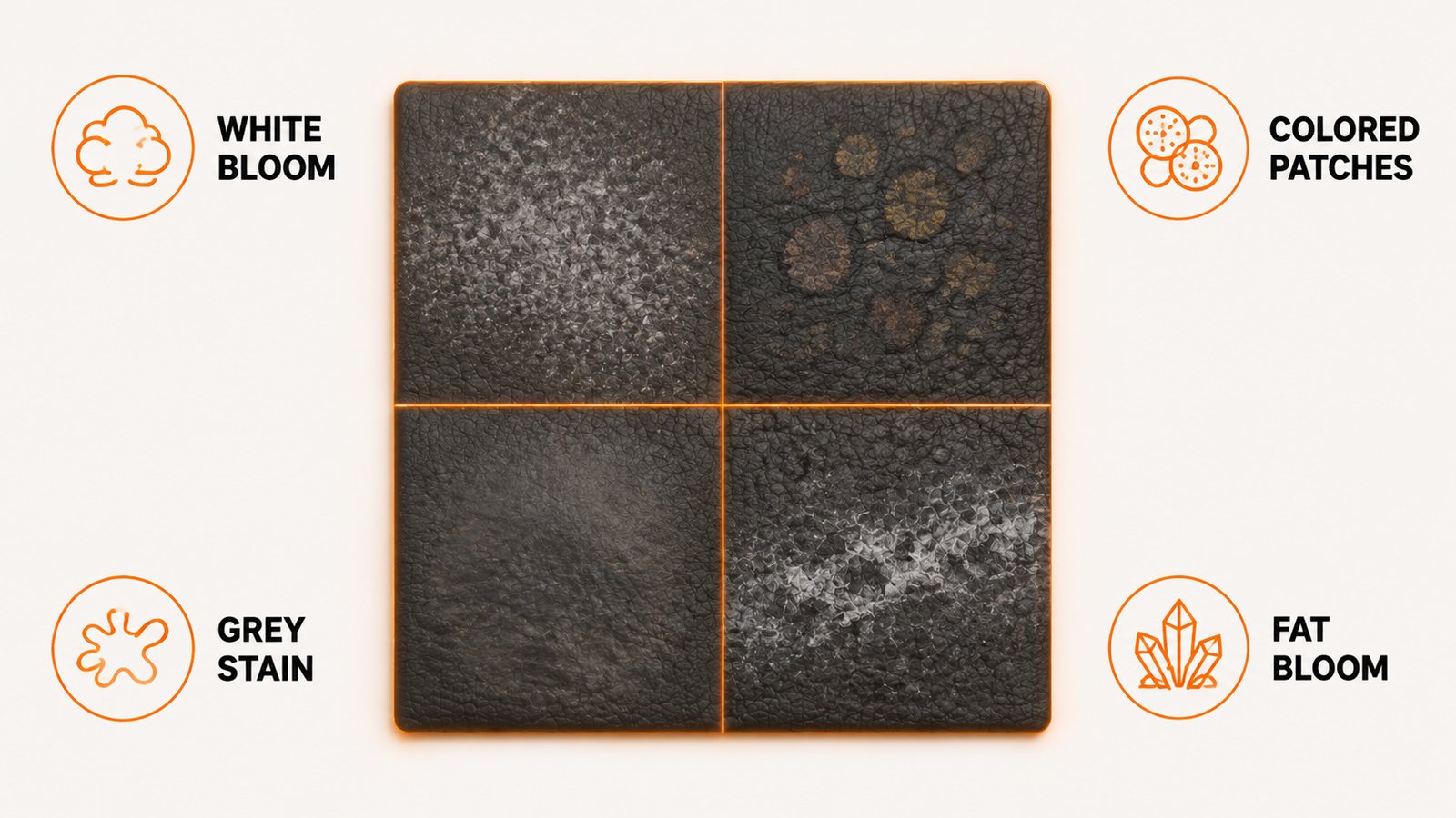 Four appearances growth takes on a leather surface and what each one indicates