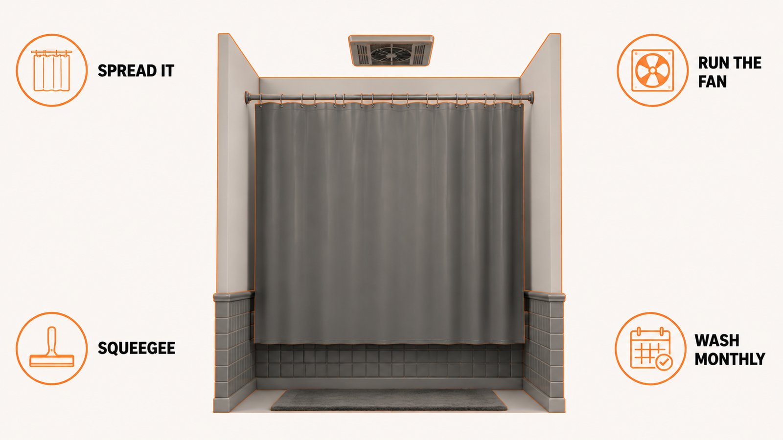 Four daily habits that keep a shower curtain dry between uses