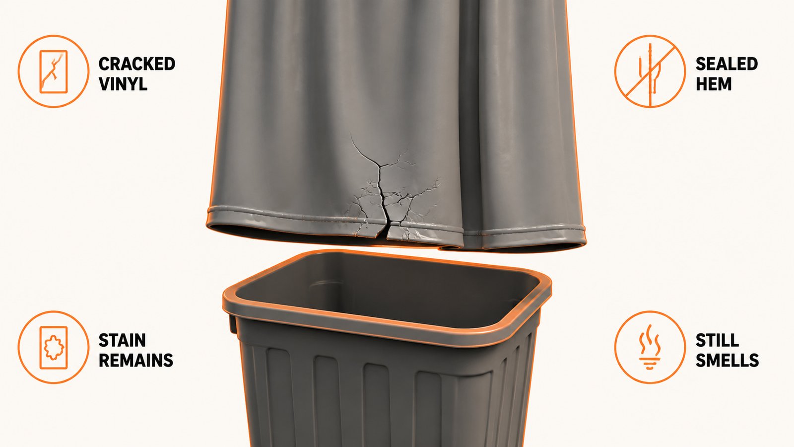 Signs a shower curtain liner should be replaced rather than cleaned