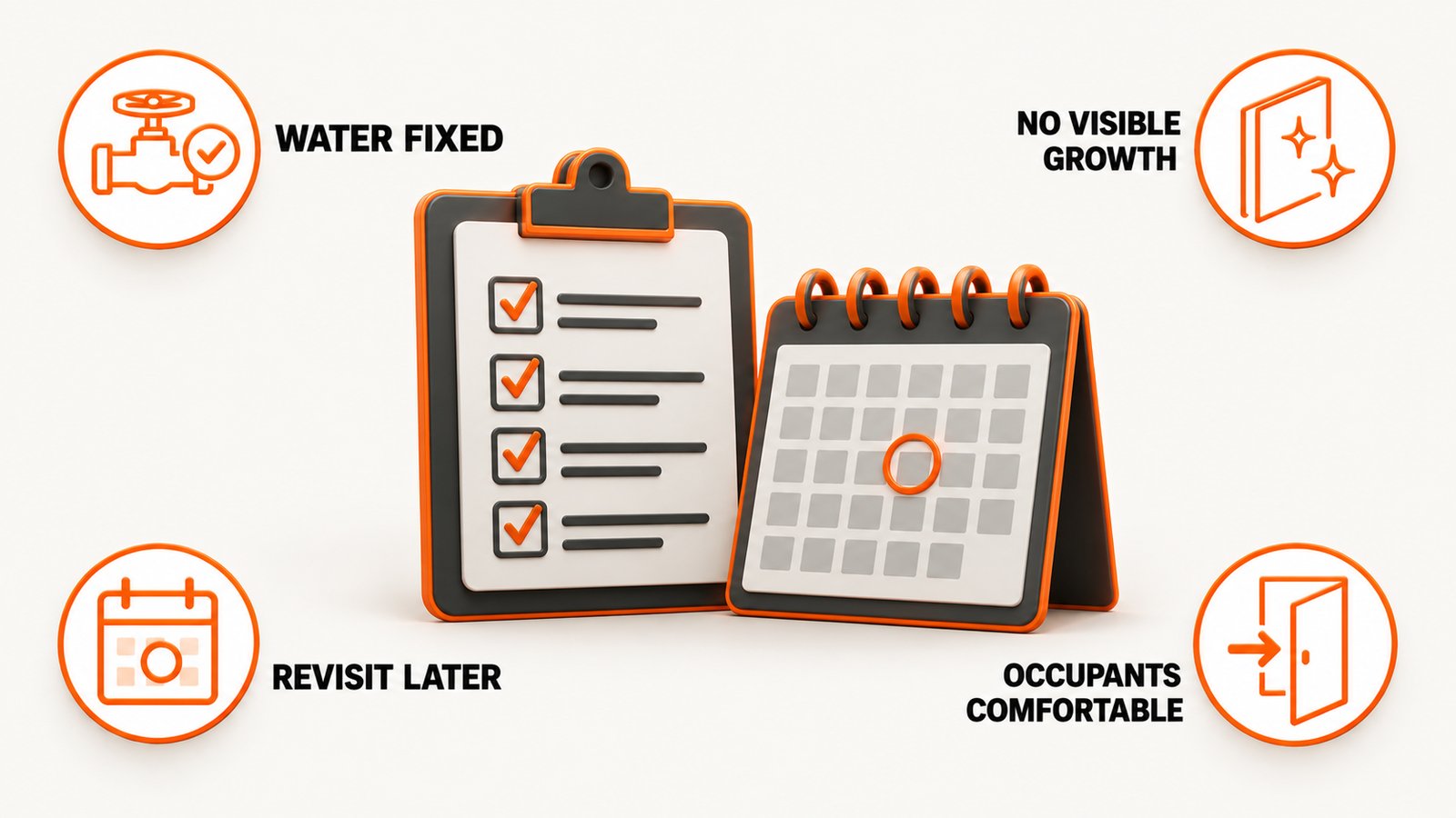 Checklist of completion criteria beside a return visit calendar mark