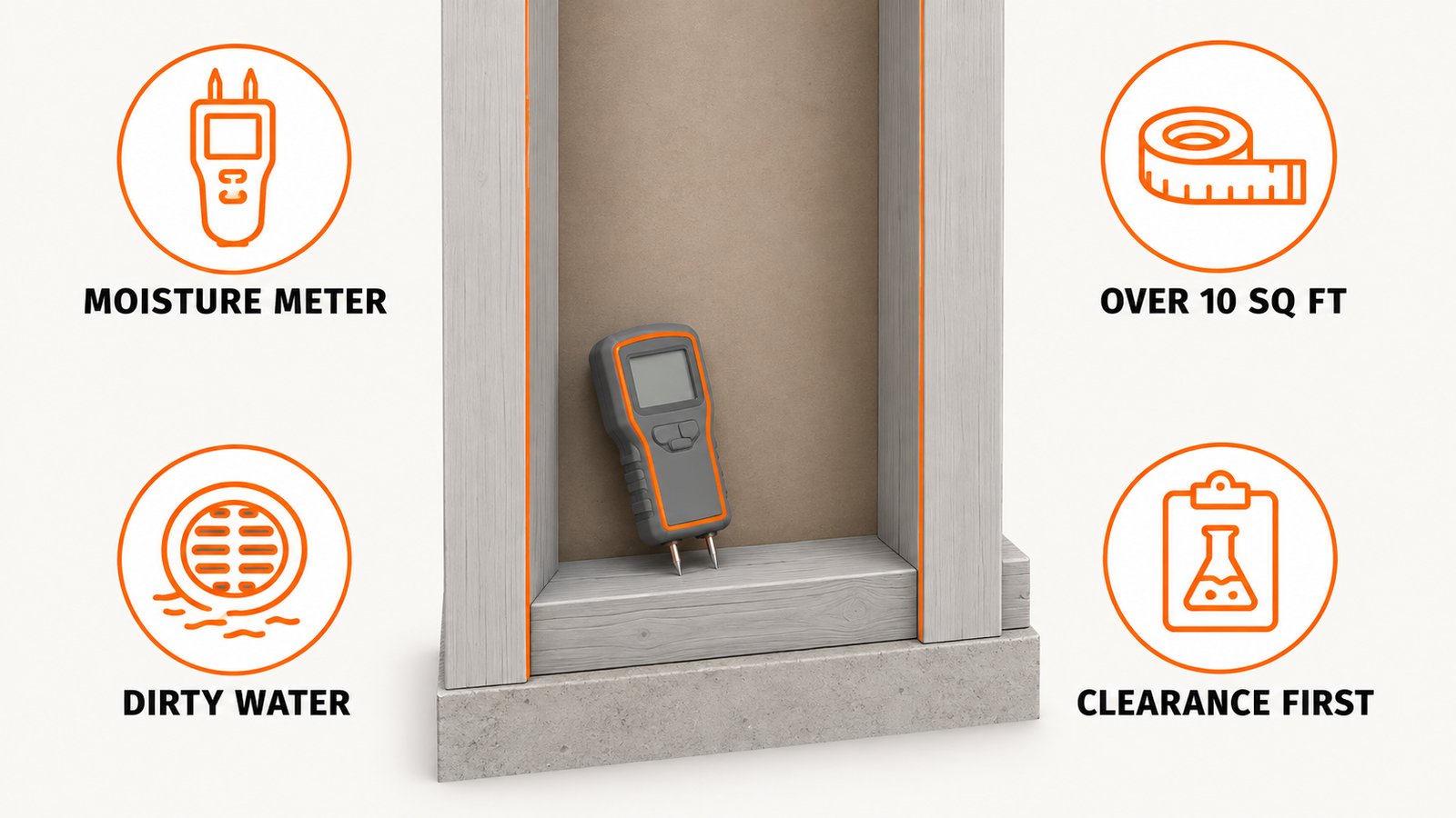 Conditions to resolve before installing new drywall over a previously wet cavity