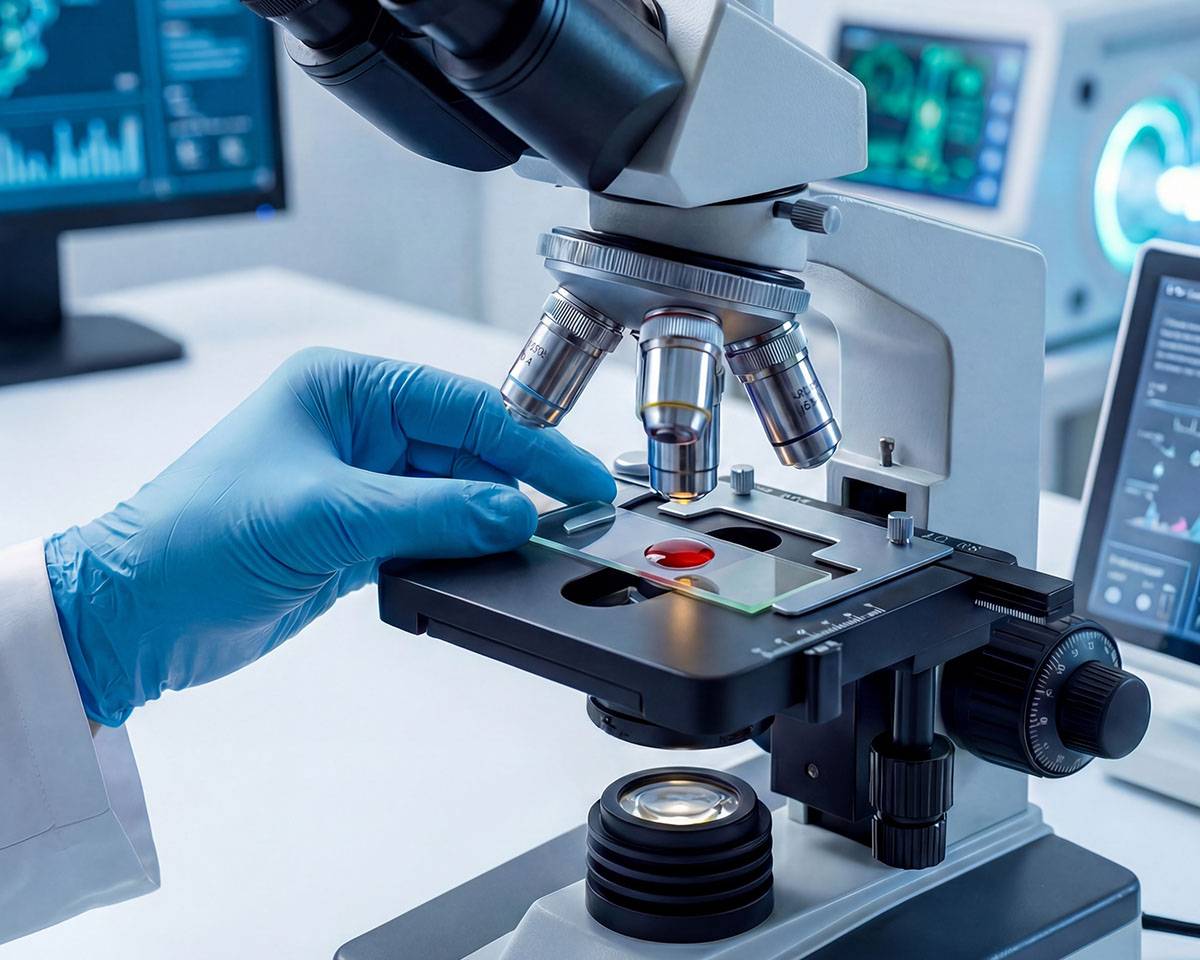 MyMycoLab analyzes a blood serum sample in a clinical laboratory for mycotoxin antibodies