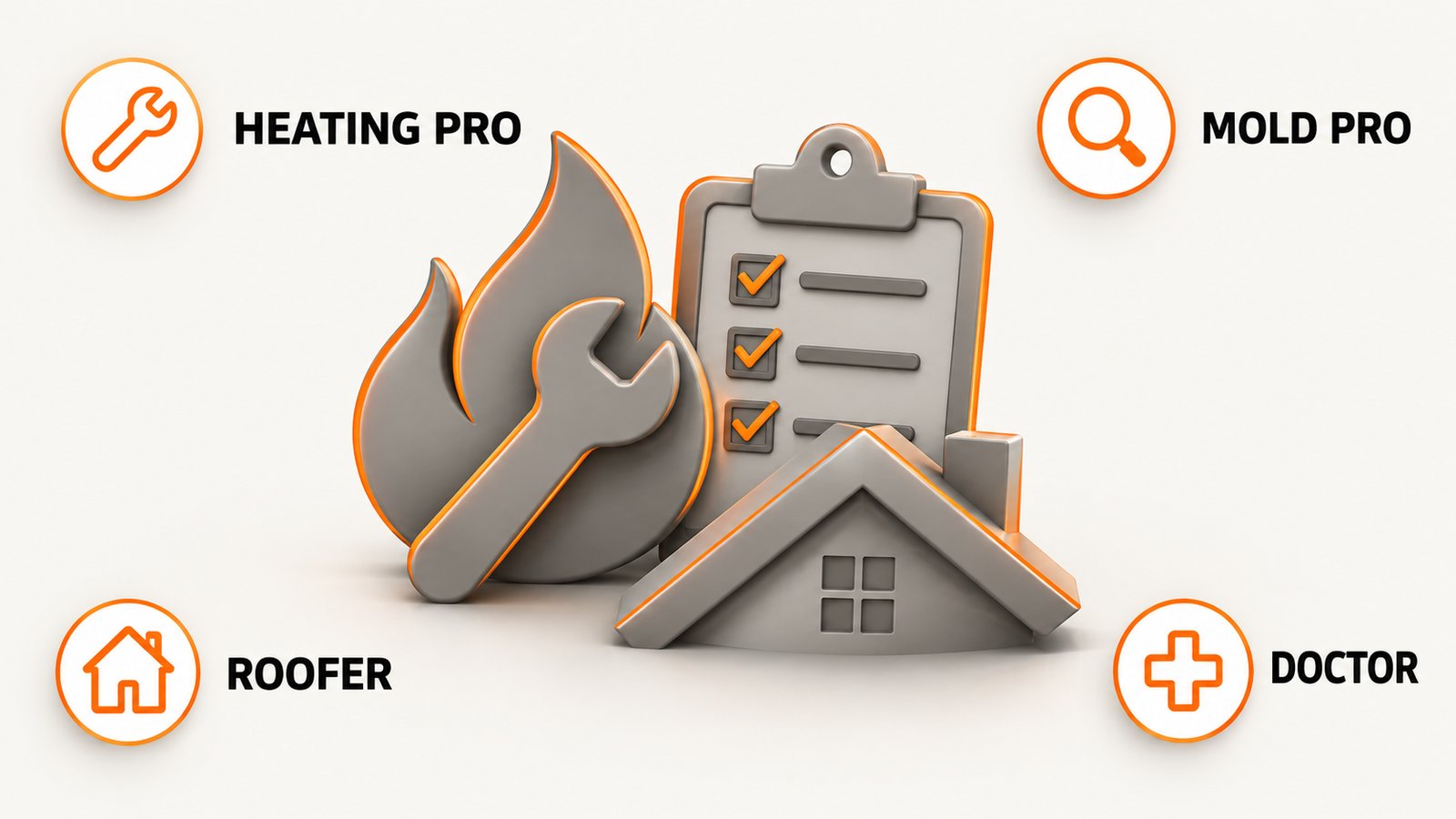Three phone calls: a heating technician, a restoration pro and a roofer