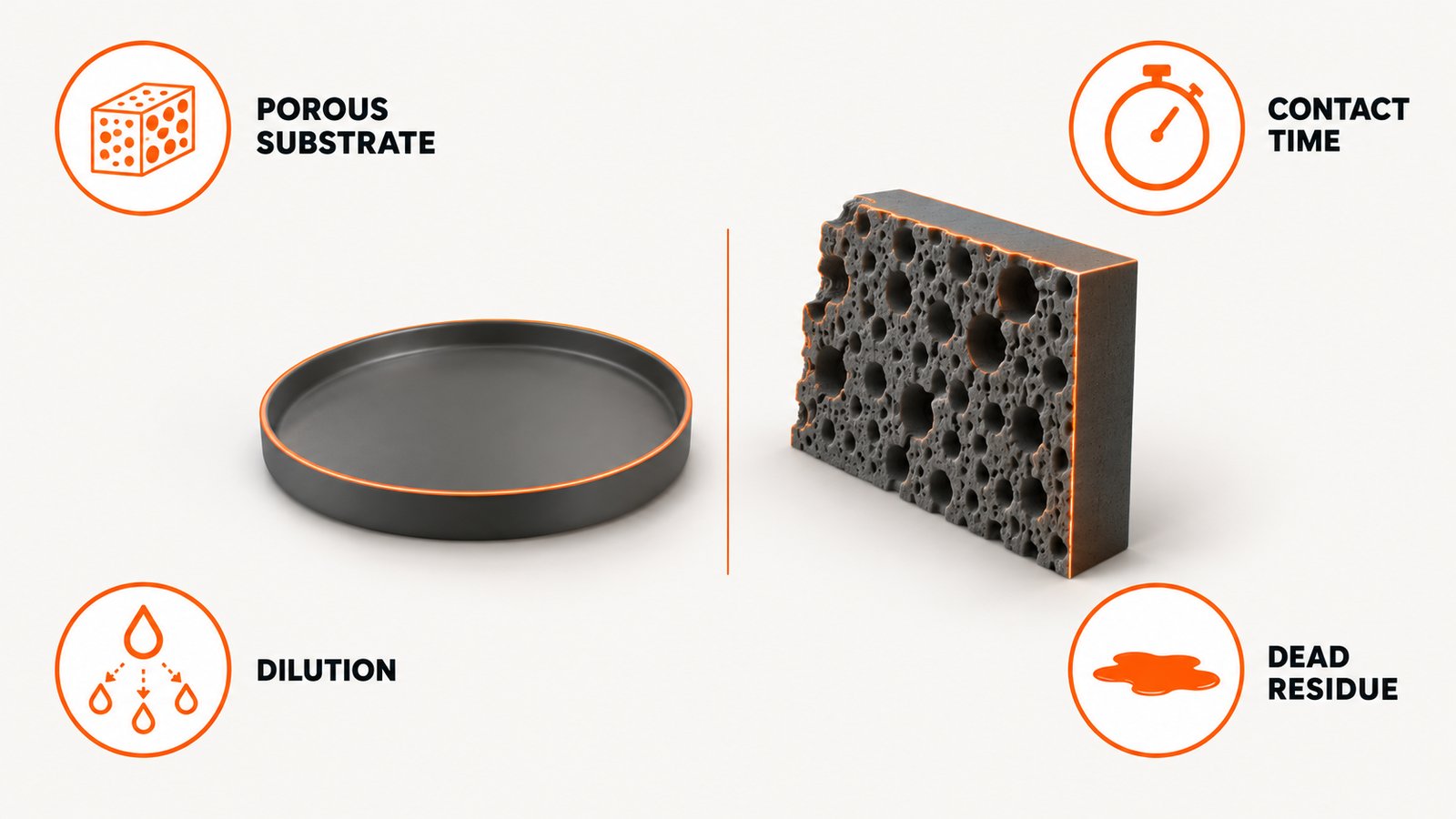 The differences between a controlled culture plate and a real building surface