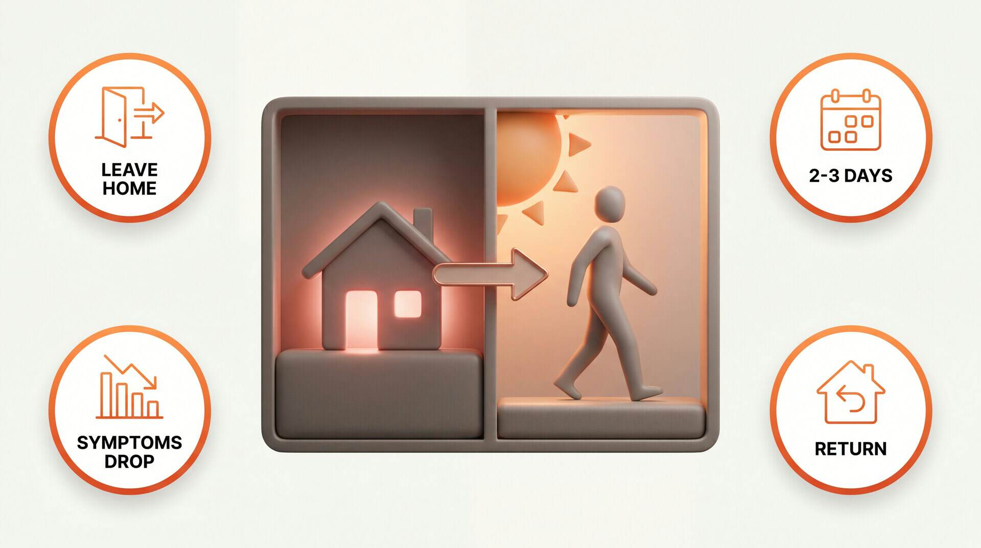 The away-from-home test: leave home for 2-3 days, watch symptoms drop, then return