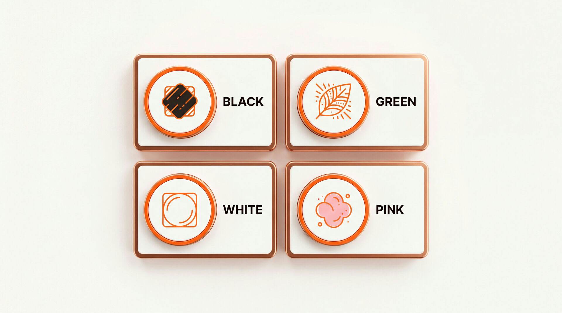 Mold colors: black, green, white, pink