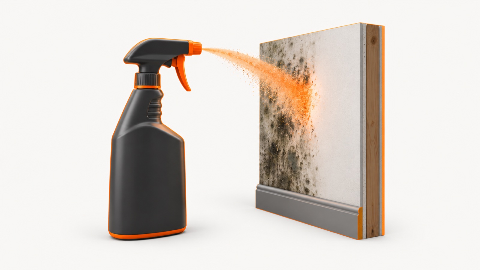 Concrobium Mold Control drying into a thin film on a treated surface