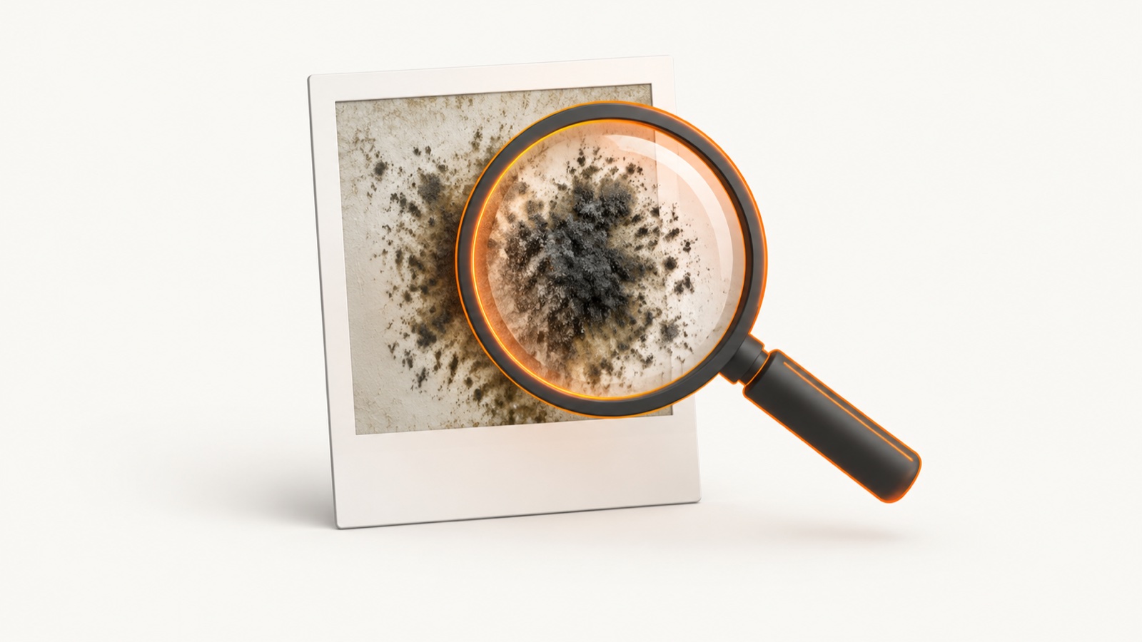 A photo of a wall spot under a magnifier