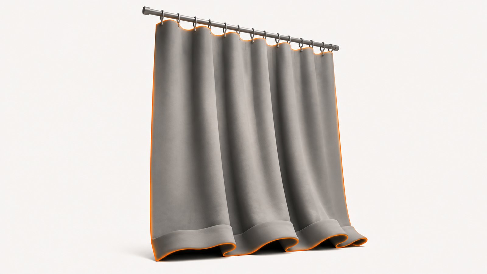 Shower curtain hem and folds where water collects and mold appears first