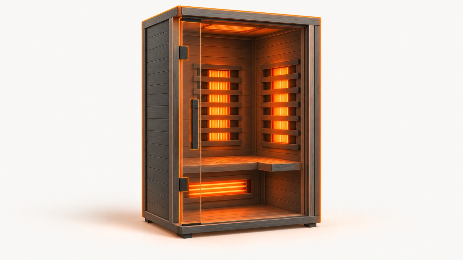 Official Sunlighten mPulse infrared sauna cabin in a home spa setting