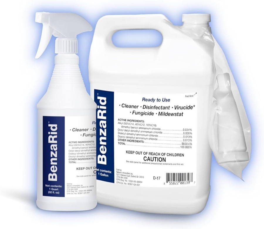 BenzaRid 1 gallon jug and 32 oz spray bottle