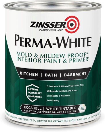 Zinsser Perma-White mold and mildew proof paint can