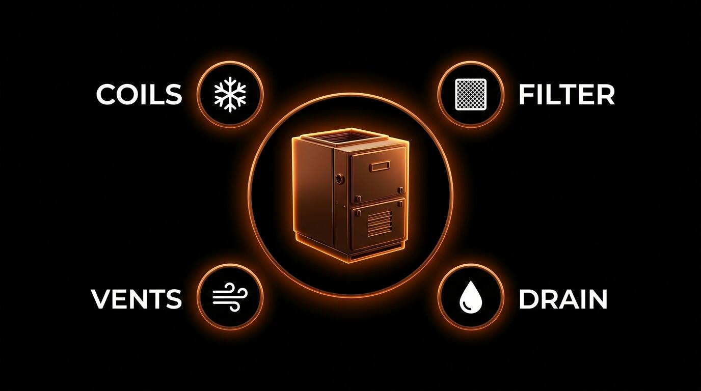 Four factors visualized for the hvac mold inspection checklist tool