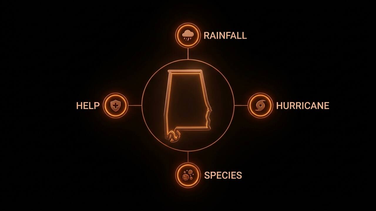 Four Alabama-specific mold factors: humidity, storm seasons, local species, and legal context