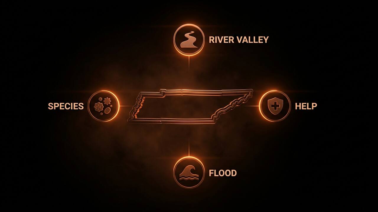 Four Tennessee-specific mold factors: river-valley humidity, flash flooding, local species, and legal context